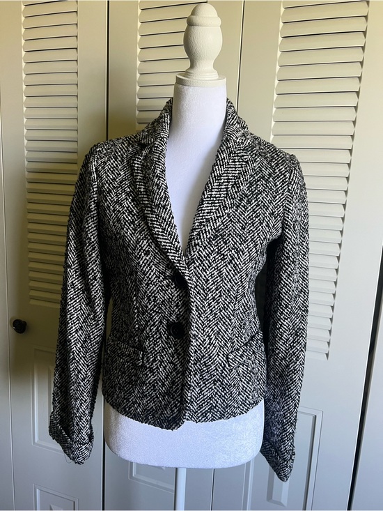 J. Crew Jackets & Blazers - J Crew Women's Black & White Herringbone Blazer - Size 0